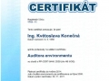 11.	Certifikát Manažer environmentu vydaný CERT-ACO
